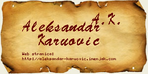 Aleksandar Karuović vizit kartica
